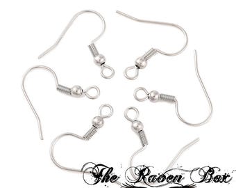 Ear Wires Earring Wires Silver Ear Wires Stainless Steel Earring Wires Earwires Wholesale Findings 6pcs