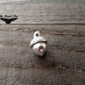 Acorn Charm Antiqued Silver Oak Tree Charm Silver Acorn Pendant 3D Plant Charm Seed Charm Wholesale Charm Charms by the Piece 15mm .61&quot;