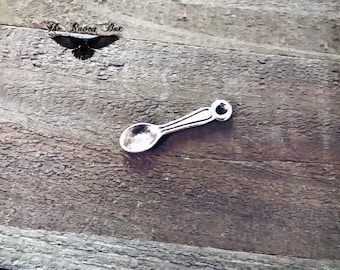 Miniature Spoon Charm Antiqued Silver Spoon Charm Wholesale Charm Utensil Charm Tiny Spoon Charm Charms by the Piece 24mm .94"