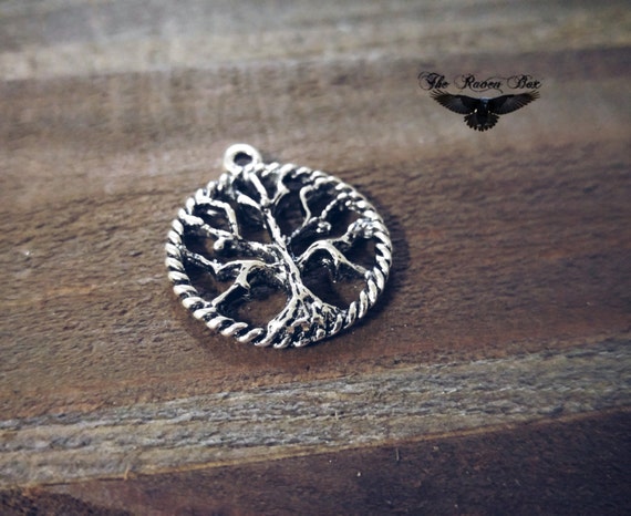 Tree of Life Charm Tree Pendant Silver Tree Charm Antiqued Silver