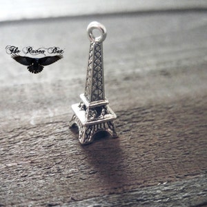 Eiffel Tower Charm Eiffel Tower Pendant Antiqued Silver Eiffel Tower 3D Eiffel Tower Charm Paris Charm France Charm 24mm Charms by the Piece