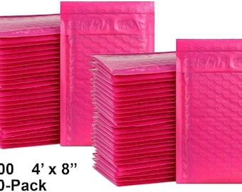 Bulk Bubble Envelope Mailers Pink 4x8 Wholesale Shipping Supplies Set 500 pieces