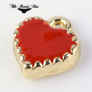 Heart Charm Enamel Heart Charm Gold Heart Charm Red Heart Charm Tiny Heart Charm Enamel Charm Charms by the Piece Wholesale Charm