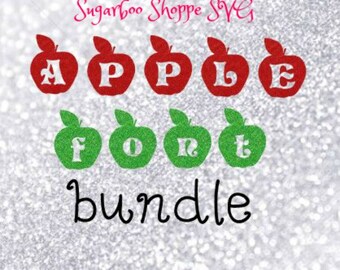 Svg fonts / Back to school svg /Apple svg font /Instant download / .svg, .jpg. ,dxf, .eps