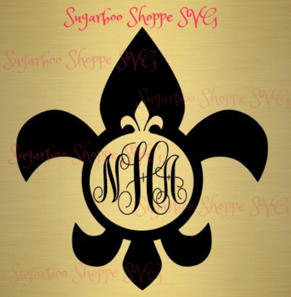 Fleur De Lis Monogram Svg New Orleans Svg Louisiana Svg Etsy