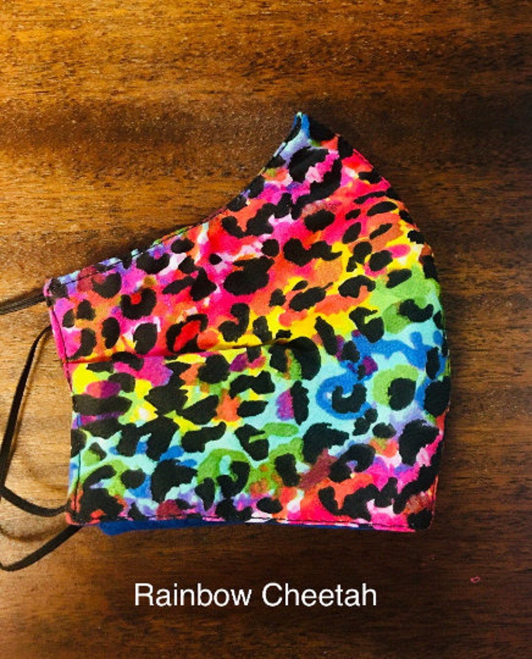 Rainbow Cheetah Face Mask Animal Print Face Mask Washable Etsy