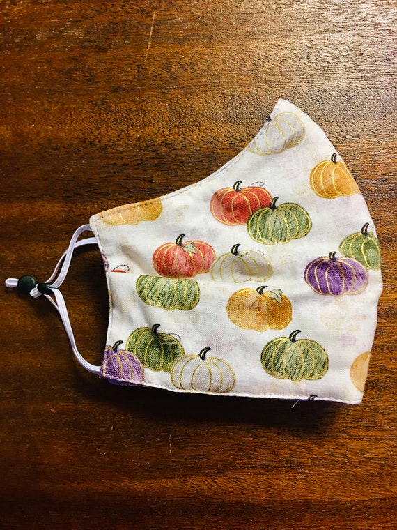 Pumpkin Print Face Mask Squash Face Mask Washable Reusable Etsy