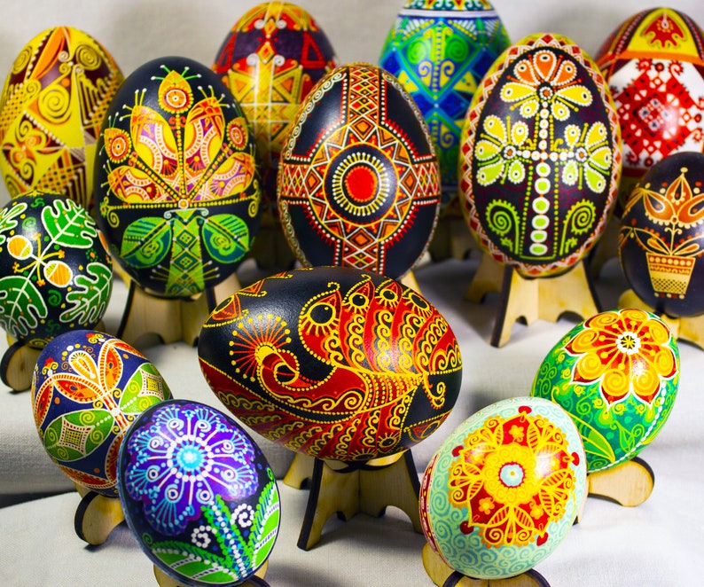 Ukrainian Pysanky Eggs Chicken Pysanka Hand Painted Real Eggs Etsy
