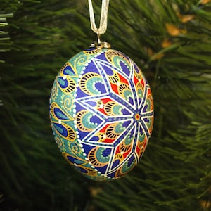 Easter Ornament Ukrainian Pysanky Eggs, Farmhouse Decor Easter Gift Mom or Wife Easter Decorations Ukrainian Gift, Decorated Egg