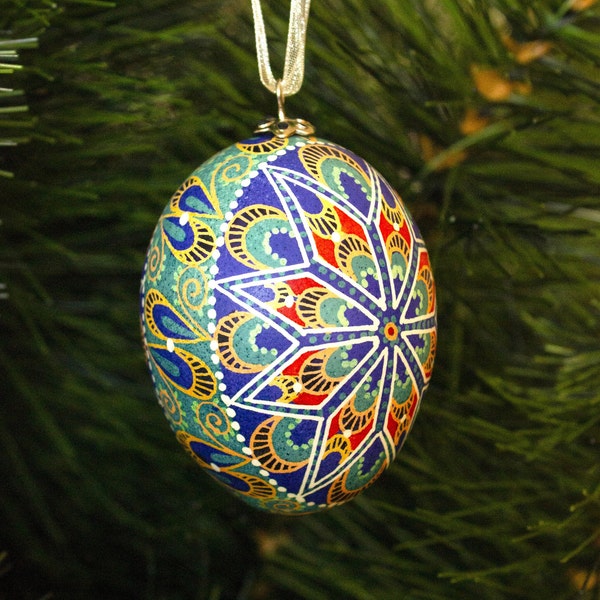 Christmas Ornament Ukrainian Pysanky Eggs, Farmhouse Decor Christmas Gift Mom or Wife Christmas Decorations Ukrainian Gift, Decorated Egg