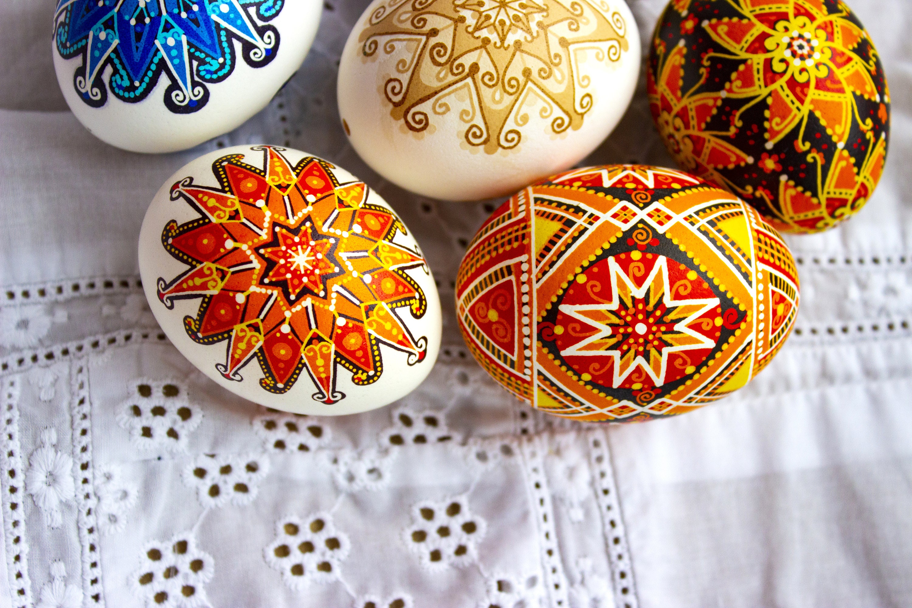 Pysanky Eggs Set Of 7 Hand painted Eggs Christmas Gift Eggs Etsy