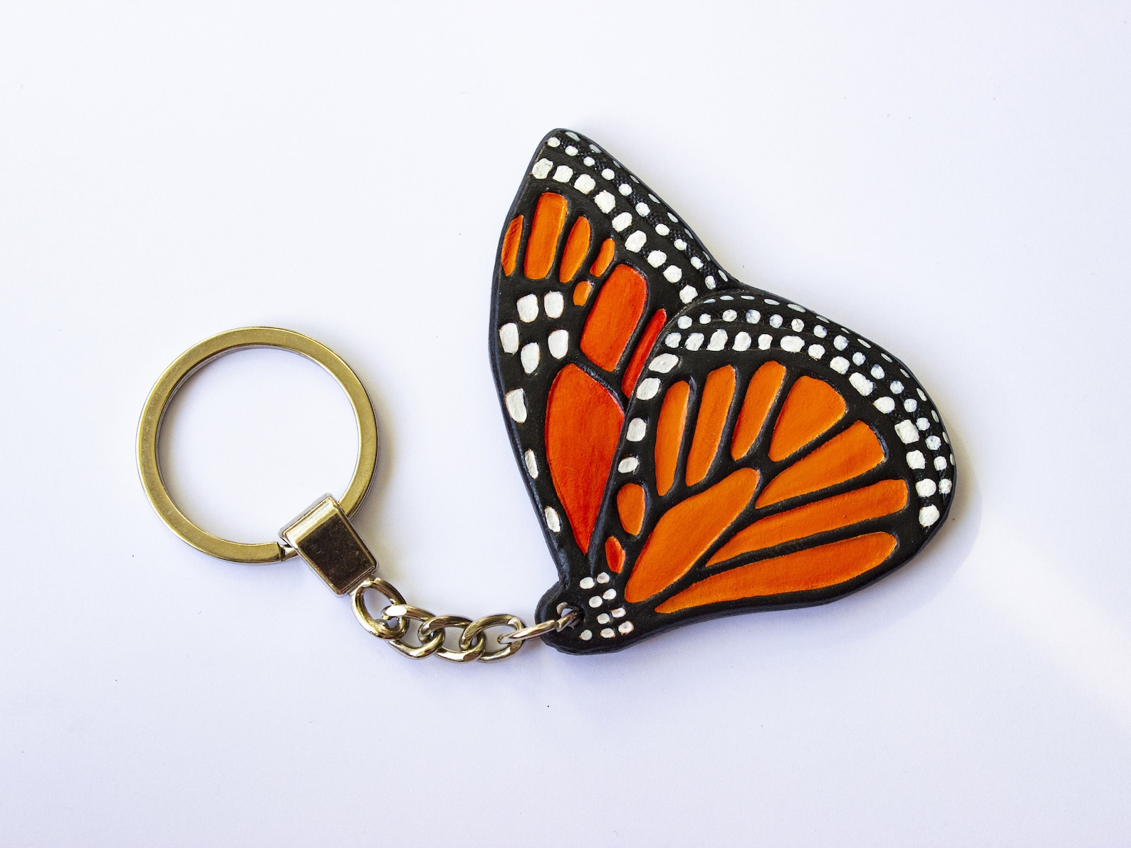 Monarch Butterfly Keychain Wing Leather Key Ring Butterfly Etsy