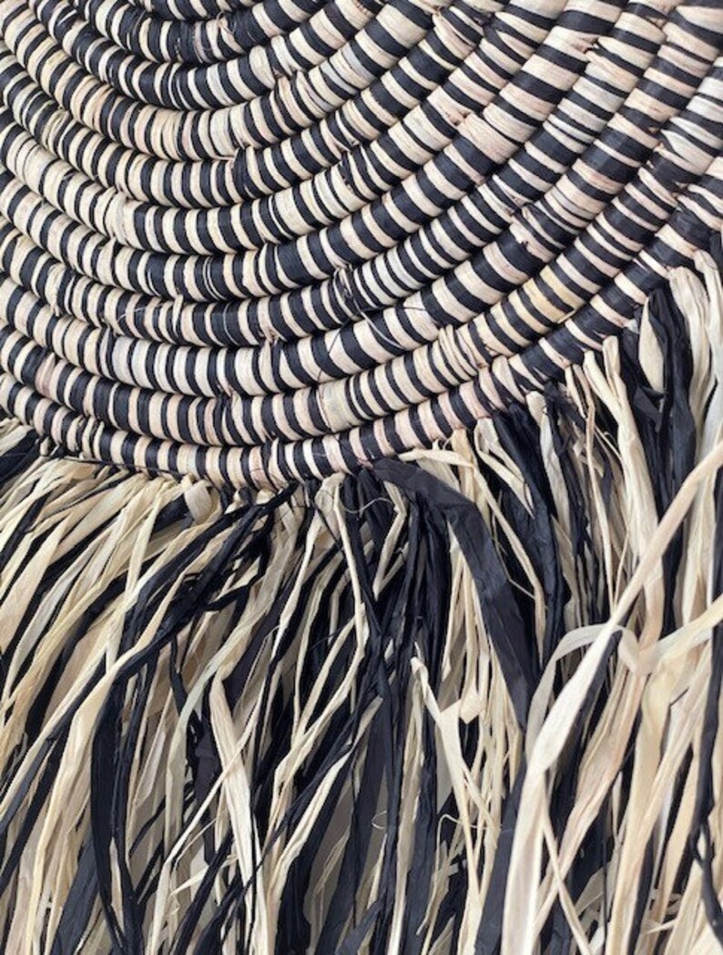 Woven Wall Disc Rwanda Natural Black Sisal African Sweet Grass Etsy
