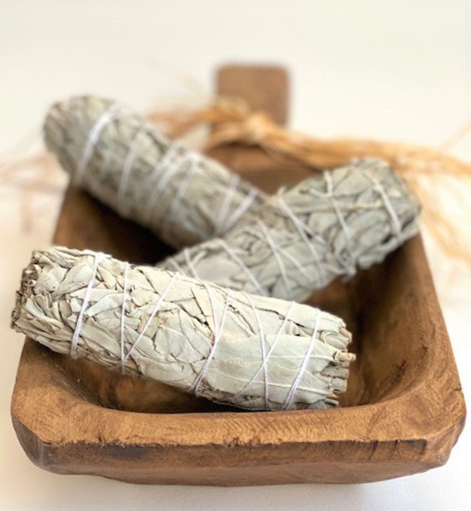 White Sage Cleansing Smudge Stick 5 Inch Ritual Meditation Etsy