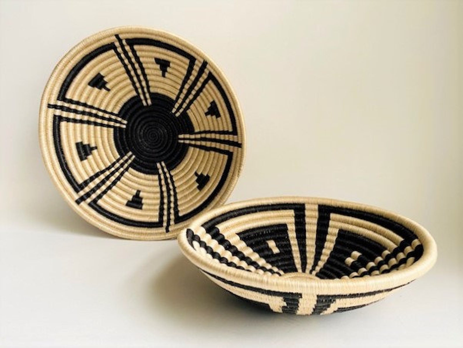 Rwandan Basket Sisal Banana Highlands Large Etsy