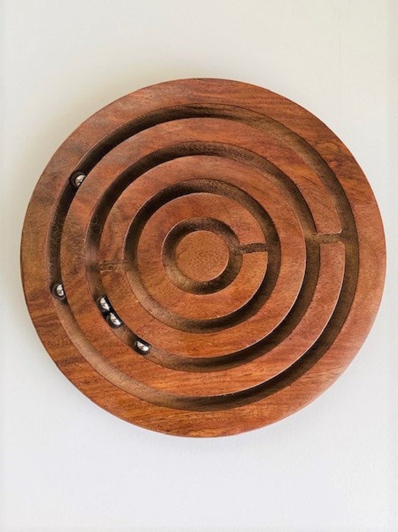 Labyrinth Game Indian Rosewood Handcarved Wood