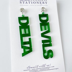 Delta Devils Earrings, Mississippi Valley State University, MVSU, Collegiate, HBCU, SWAC