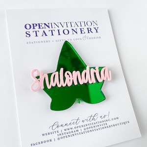Ivy Personalized Acrylic Lapel Pin | Sorority Pin