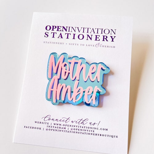 Pink and Blue Acrylic Lapel Pin Jack and Jill Etsy