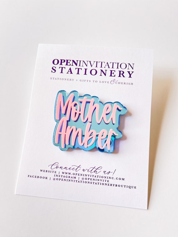 Pink and Blue Acrylic Lapel Pin | Jack and Jill