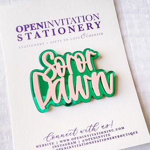 Pink and Green Acrylic Lapel Pin | Alpha Kappa Alpha | Sorority Pin