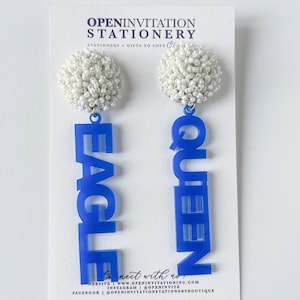 Tougaloo College Earrings, Eagle Queen, Collegiate, HBCU