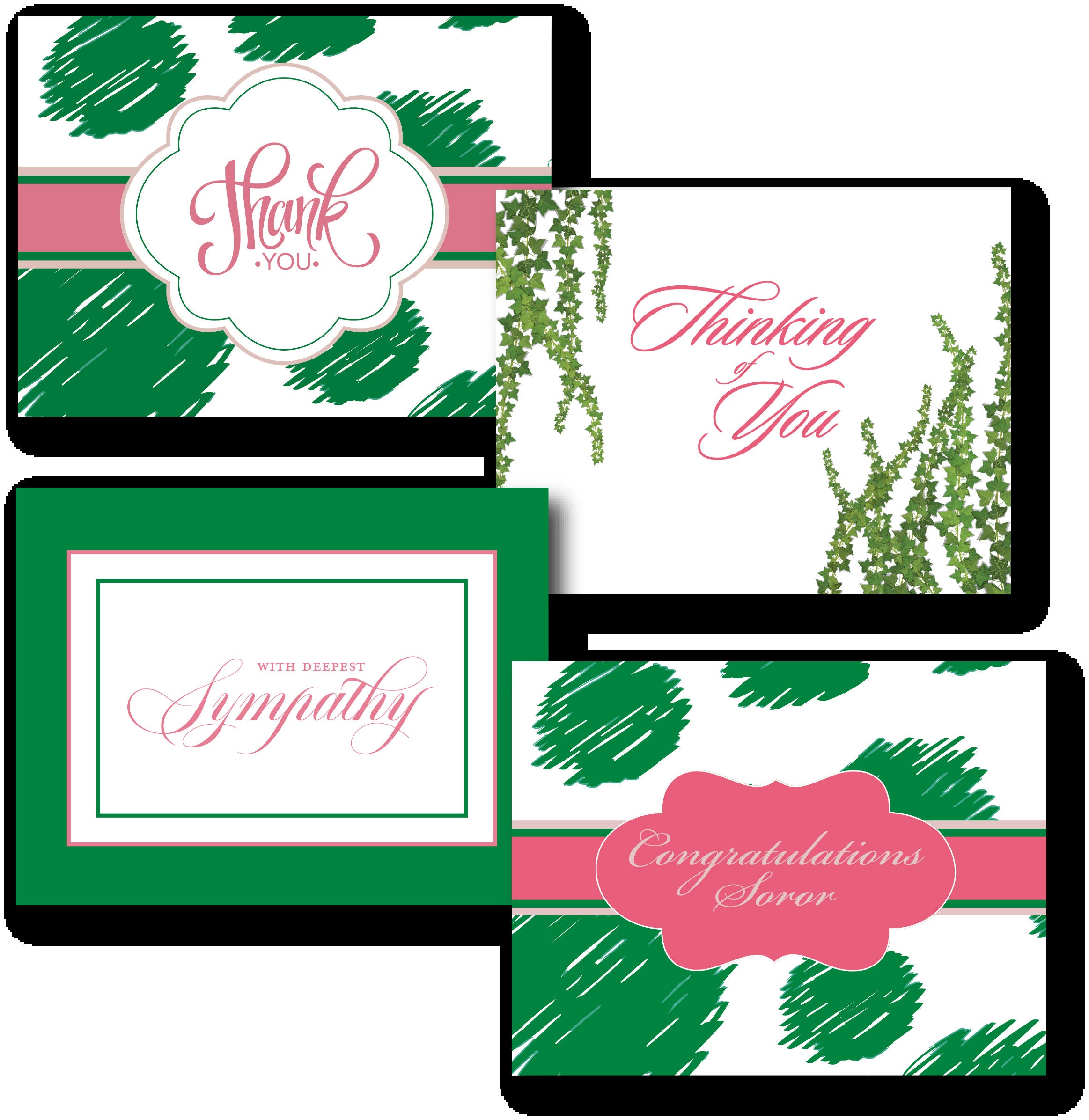 Sorority Greeting Cards Support and Encouragement Assortment Etsy