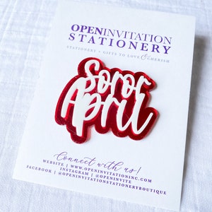 Red and White Acrylic Lapel Pin | Delta Sigma Theta | Sorority Pin
