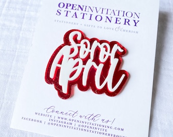 Red and White Acrylic Lapel Pin | Delta Sigma Theta | Sorority Pin