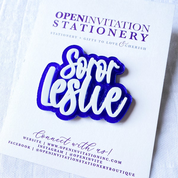 Blue and White Acrylic Lapel Pin | Zeta Phi Beta | Sorority Pin