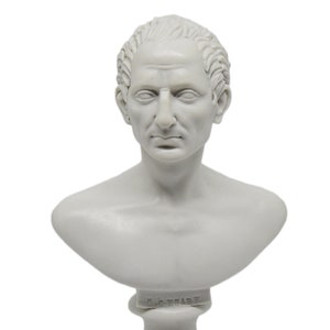 Roman Emperors - Bust of Gaius Julius Caesar with Carrara marble base