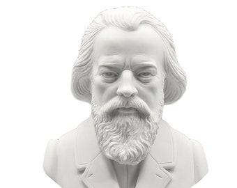 Musicians - Bust of Brahms with alabaster base