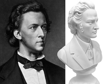 Musicians - Bust of Chopin with alabaster base