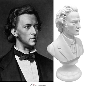 Musicians - Chopin bust with alabaster base