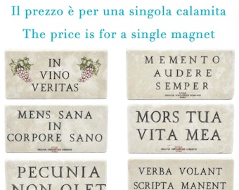 Magnets in real Italian marble: famous phrases - part 2