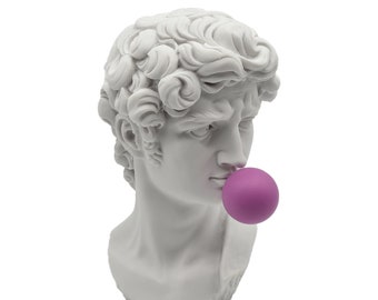 Michelangelo&#39;s David Bust with Bubble Gum