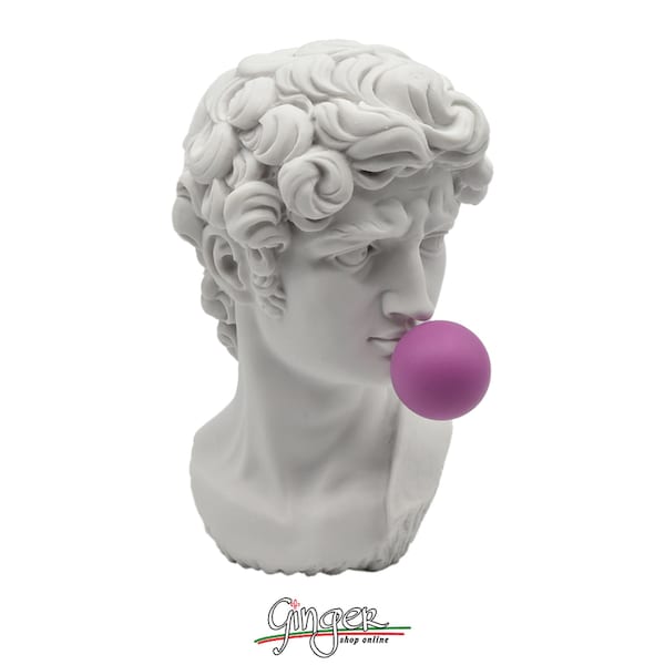 Busto del David di Michelangelo con Bubble Gum