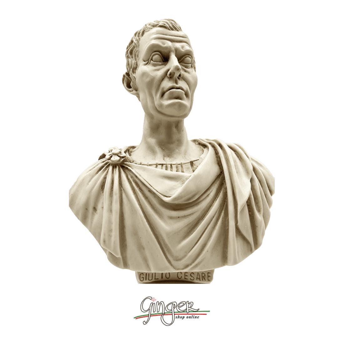 ローマ皇帝 - ガイウス・ユリウス・カエサルの胸像 25 cm 白または象牙