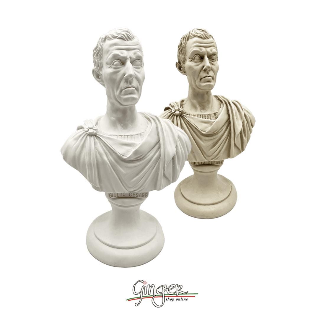 ローマ皇帝 - ガイウス・ユリウス・カエサルの胸像 25 cm 白または象牙