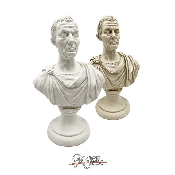 ローマ皇帝 - ガイウス・ユリウス・カエサルの胸像 25 cm 白または象牙
