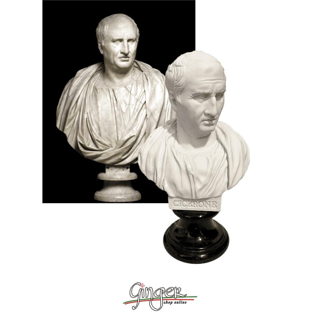 Ancient Rome - Bust of Cicero with Carrara marble base