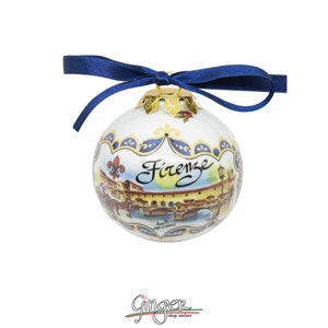 CHRISTMAS BALL Porcelain - Florence Panorama and Ponte Vecchio - Christmas Ornament - the Landscape and the Old Bridge