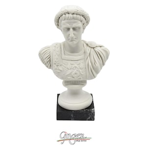 Roman Emperors - Bust of Tiberius with Carrara marble base
