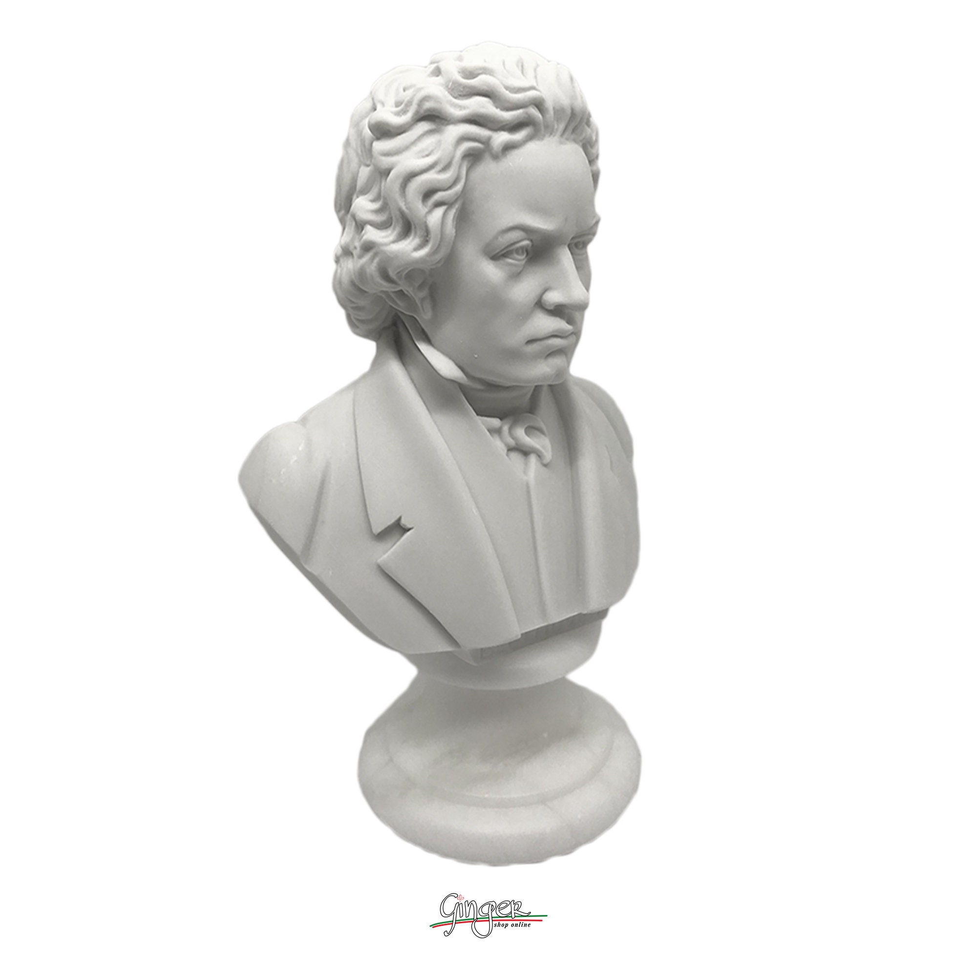 Buste Beethoven En Plâtre Armé - Hauteur 20cm - Sculpture Déco France