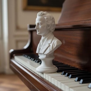 Musicisti - Busto di Chopin con base in alabastro