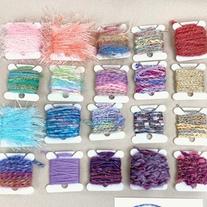 10/20/30 Two Yd. Random Novelty Fiber Art Yarn Grab Bag • Embellishments, Weaving, Crafts, Amigurumi, Junk Journal, Dreamcatcher, Cardmaking