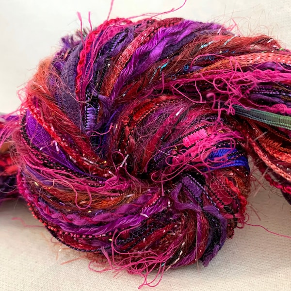 Enchantress • 2yd x 15 bundle novelty yarn fiber samples • Weaving, Craft, Junk Journal, Dreamcatcher, Boho beads, Embellishments, Couching