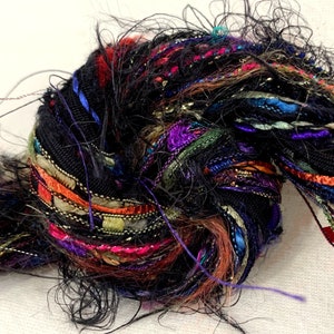 Sorcery • 2yd x 14 novelty yarn/fiber samples bundle • Junk Journal, Dreamcatcher, Boho beads, Embellishments, Art, Embroidery, Spooky Art