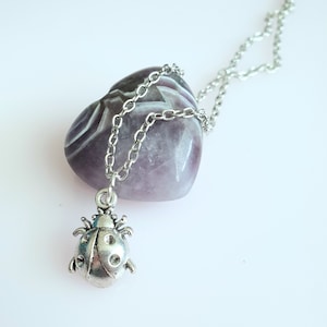 Colar de joaninha, colar de joaninha, pingente de joaninha, presente para amantes de animais, presente para amantes de insetos
