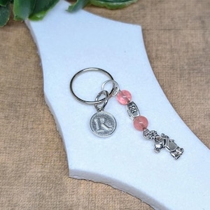 Bear and flower key ring, cute bear keyring, bear giving flower, cute keychain